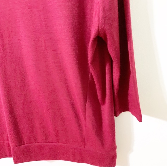 Ann Taylor LOFT Three Quarter Sleeve Knit Top Exposed Zipper Scoop Neckline - Picture 5 of 8